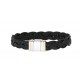 Bracelet cuir noir DIANGELO tressé avec fermoir  bicolor - 194NFB