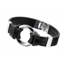 Bracelet POLICE HALO cuir noir 19 ou 21 cm