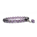 Bracelet DECIBELLE perle extensible violet