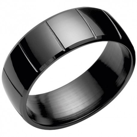 Bague ROCHET pour Homme Han Céramique Noire - A4380