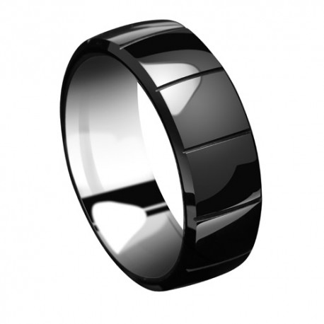 Bague ROCHET Homme Han Céramique Noire - A4381 Bague ROCHET Homme Han Céramique Noire - A4381