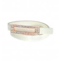 Bracelet double tour Ikï femme cuir blanc modèle Fancy 