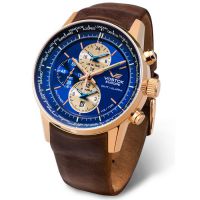 Montre VOSTOK Homme modèle GAZ-14 ALL TIMER ALARM Bleue et Marron - YM26-560A293