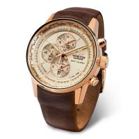 Montre VOSTOK Homme modèle GAZ-14 ALL TIMER ALARM Marron et Dorée - YM26-560A294