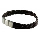Bracelet Cuir 8 brins tressés marrons REN002