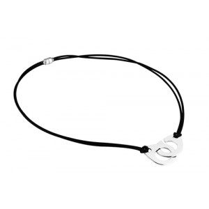 Collier Cuir Noir menottes DIANGELO REN040