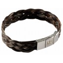 Bracelet en Crin de cheval tressage 5 brins marron