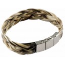 Bracelet en Crin de cheval tressage 5 brins gris