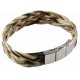 Bracelet en Crin de cheval tressage 5 brins gris