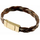 Bracelet en Crin de cheval tressage 6 brins marron
